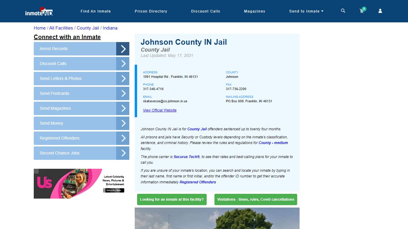 Johnson County IN Jail - Inmate Locator - Franklin, IN