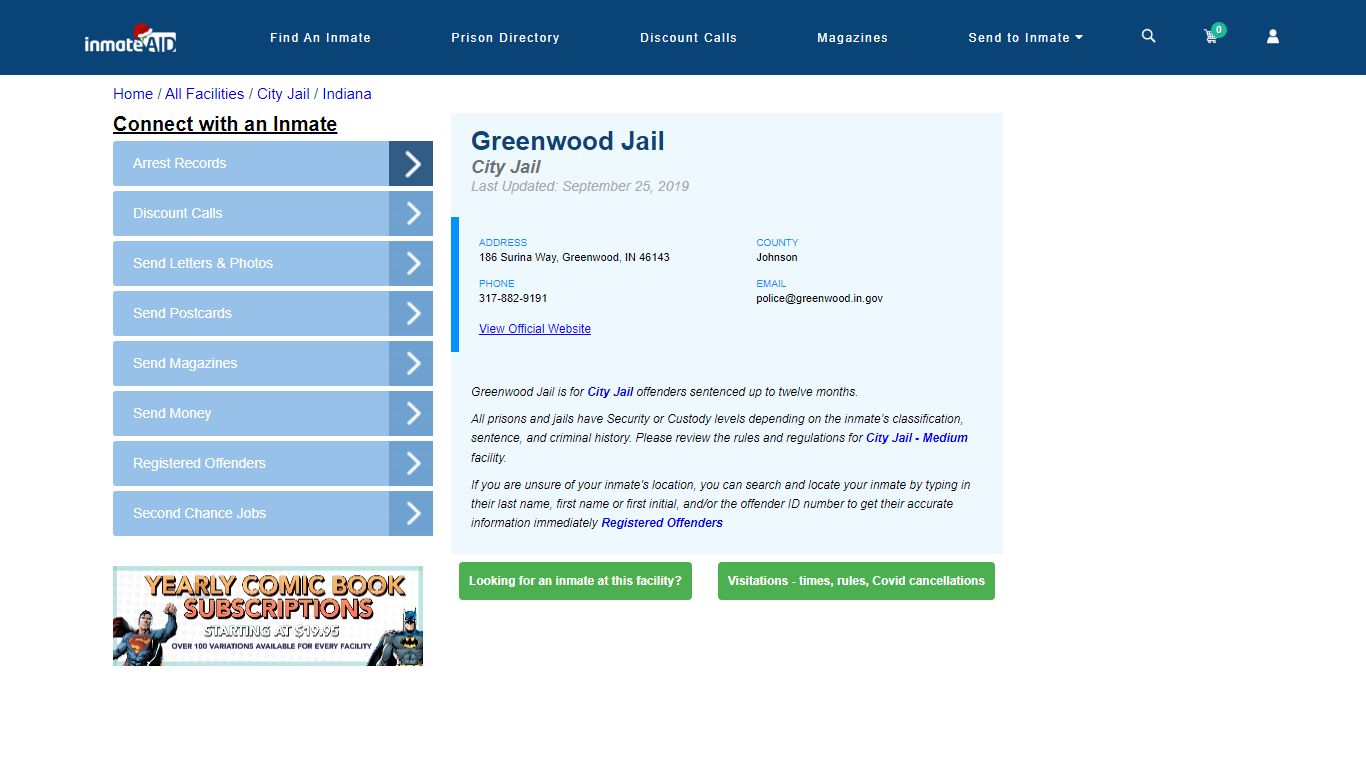 Greenwood Jail | Inmate Locator