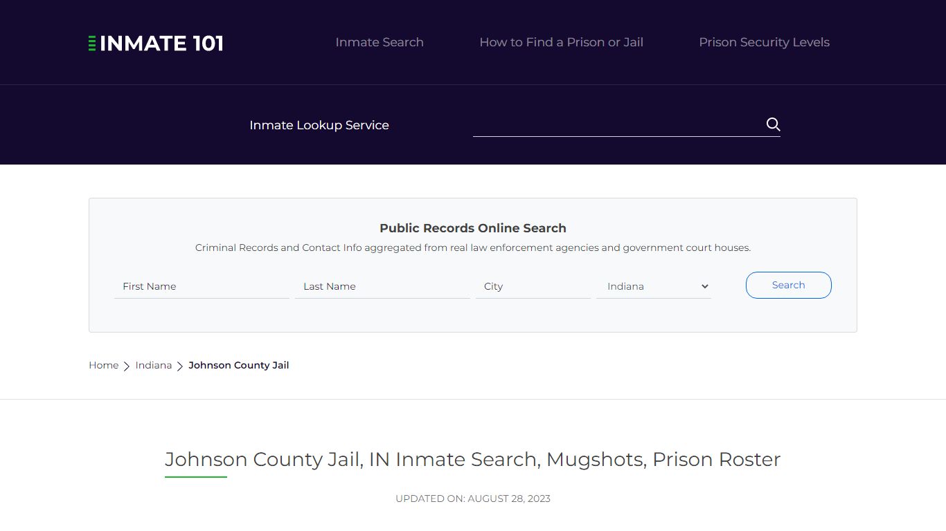 Johnson County Jail, IN Inmate Search, Mugshots, Prison Roster